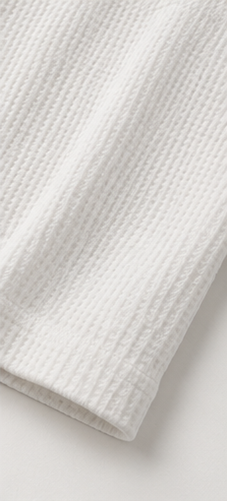 Unisex Waffle Raw Edge T-Shirt
